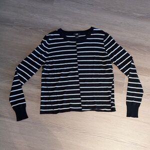 PAIGE Merino Wool Black and White Striped Top
